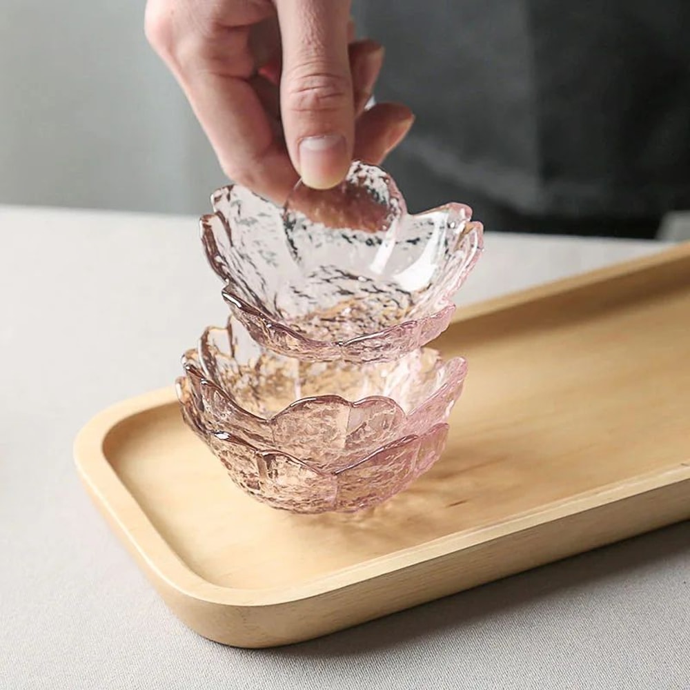 Japanese Sakura Glass Dipping Dish Cherry Blossom Sauce Bowl For BBQ Hot Pot Desserts 3