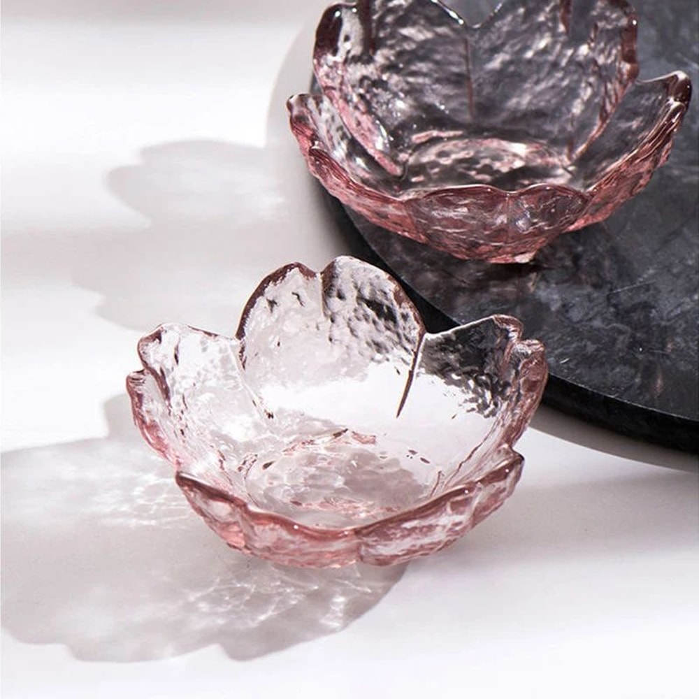 Japanese Sakura Glass Dipping Dish Cherry Blossom Sauce Bowl For BBQ Hot Pot Desserts 4