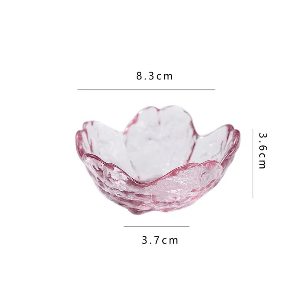Japanese Sakura Glass Dipping Dish Cherry Blossom Sauce Bowl For BBQ Hot Pot Desserts 6