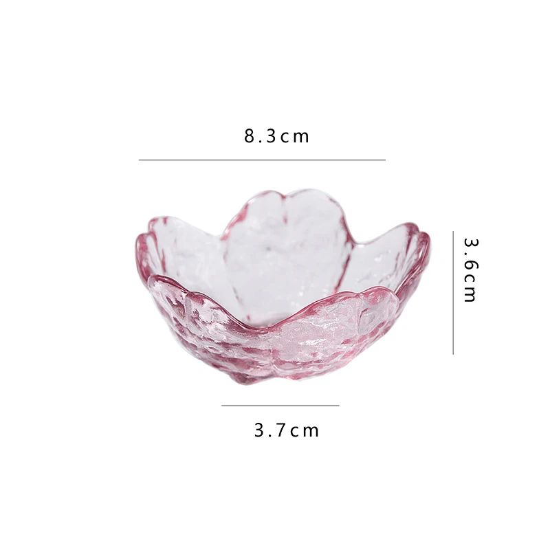 Japanese Sakura Glass Dipping Dish Cherry Blossom Sauce Bowl For BBQ Hot Pot Desserts 6