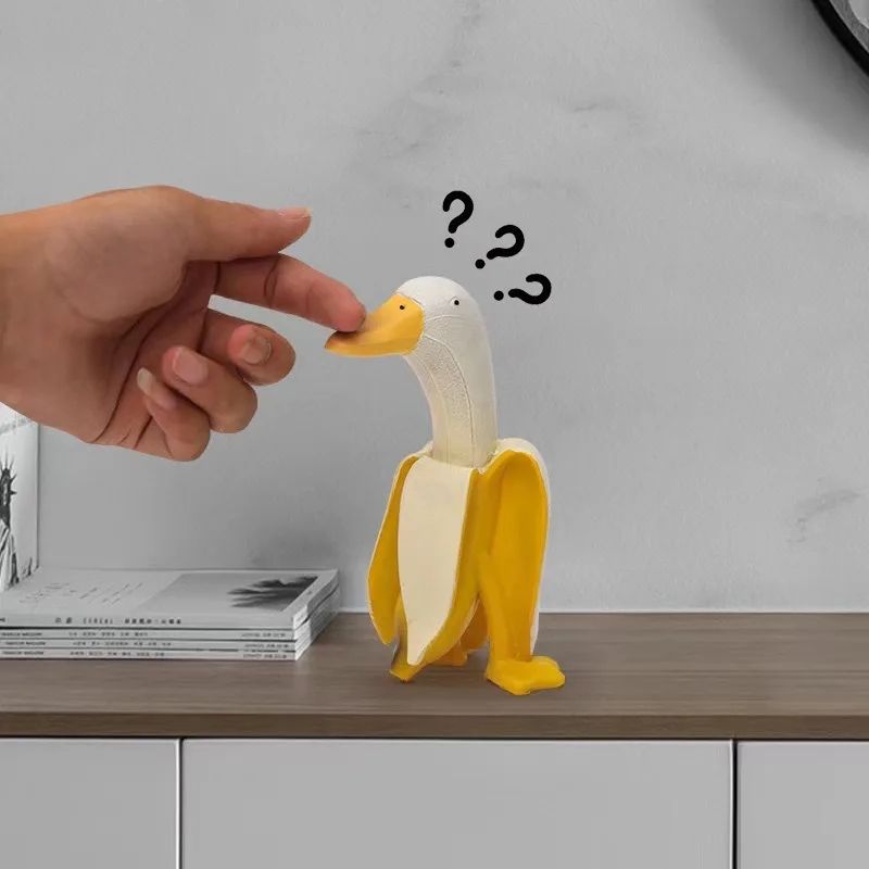 Peeled Banana Duck Figurine Funny Peeled Banana Duck Desk Shelf Decor 3