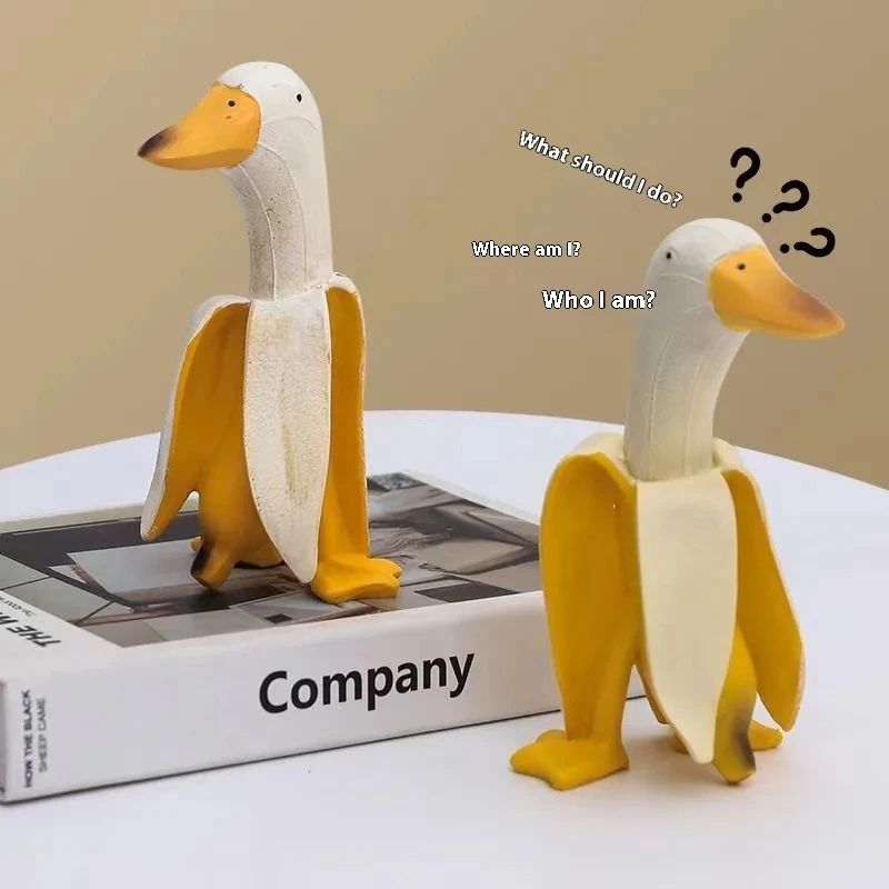 Peeled Banana Duck Figurine Funny Peeled Banana Duck Desk Shelf Decor 4