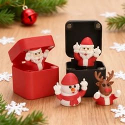 holiday surprise pop-up prank gift boxes – novelty santa, snowman & reindeer pop up toy gift set