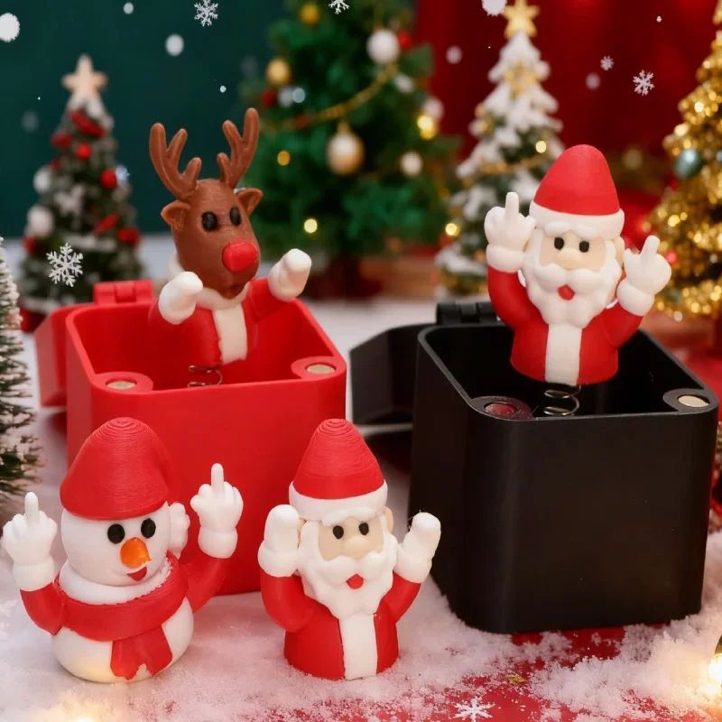 Holiday Surprise PopUp Prank Gift Boxes Novelty Santa Snowman Reindeer Pop Up Toy Gift Set 2
