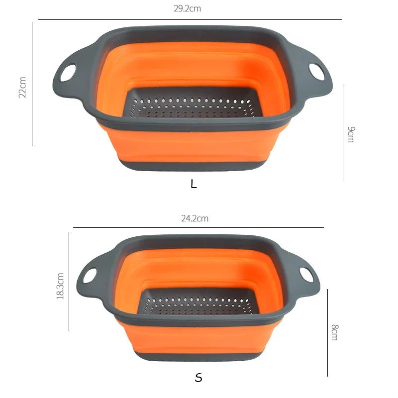 Foldable Silicone Drain Basket Collapsible Fruit Vegetable Washing Colander 3