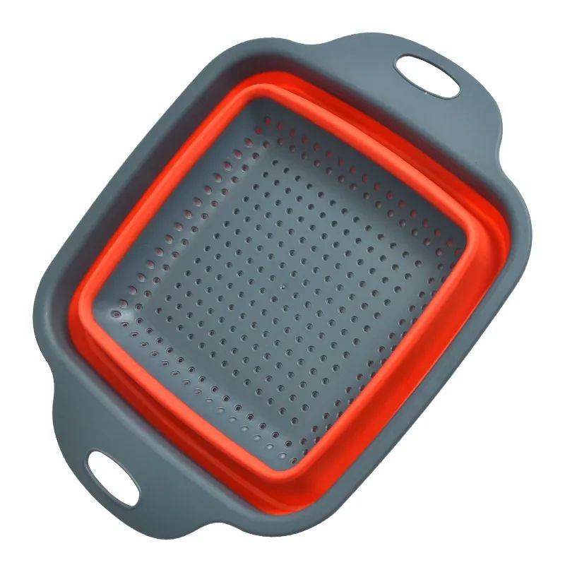 Foldable Silicone Drain Basket Collapsible Fruit Vegetable Washing Colander 6