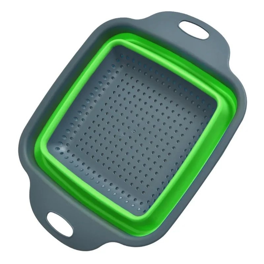 Foldable Silicone Drain Basket Collapsible Fruit Vegetable Washing Colander 8