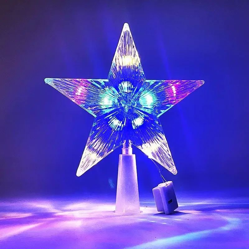 15cm LED Star Christmas Tree Ornament Transparent LightUp Holiday Decoration 7