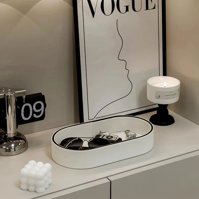 Elegant Nordic Desktop Jewelry Organizer Tray Stylish Storage For Cosmetics Keys Sundries 2