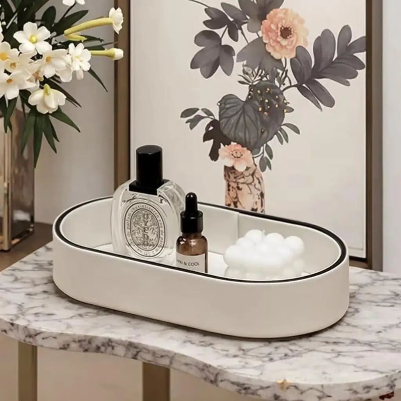 Elegant Nordic Desktop Jewelry Organizer Tray Stylish Storage For Cosmetics Keys Sundries 6