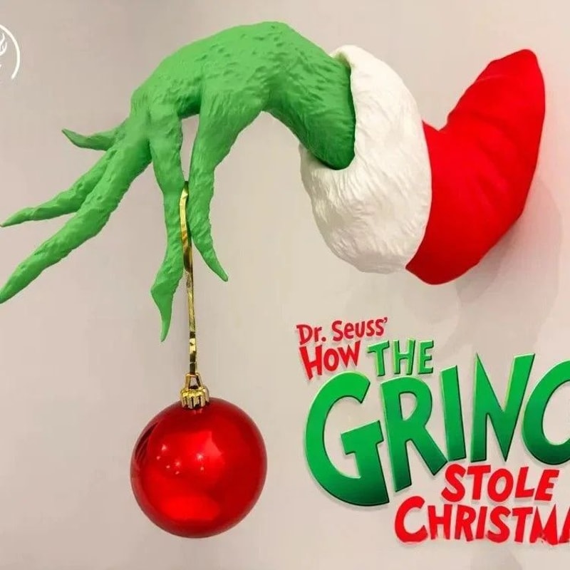 Green Plush Tree Hugger Arms Christmas Tree Topper Bendable Holiday Party Decor 1