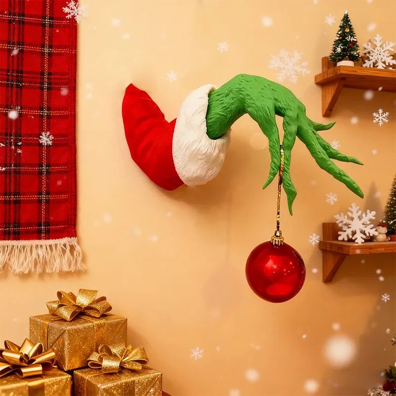 Green Plush Tree Hugger Arms Christmas Tree Topper Bendable Holiday Party Decor 2