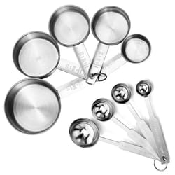 deluxe stackable stainless steel measuring cups and spoons set – precise kitchen measuring tools for home cooking & baki