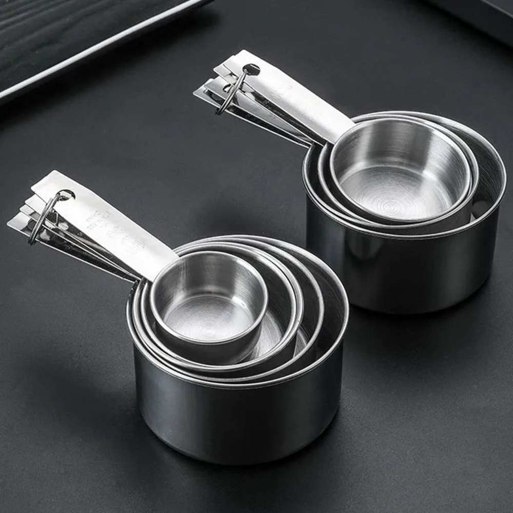 Deluxe Stackable Stainless Steel Measuring Cups And Spoons Set Precise Kitchen Measuring Tools For 3