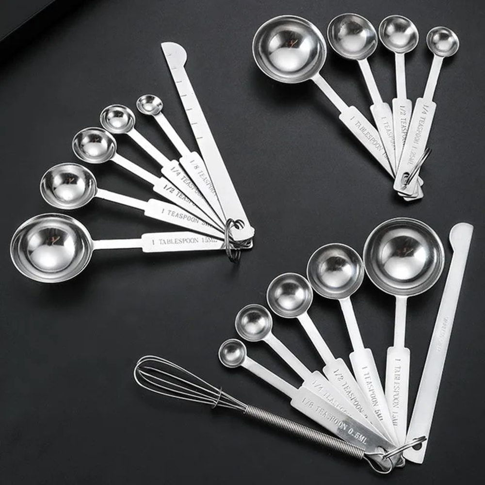 Deluxe Stackable Stainless Steel Measuring Cups And Spoons Set Precise Kitchen Measuring Tools For 5