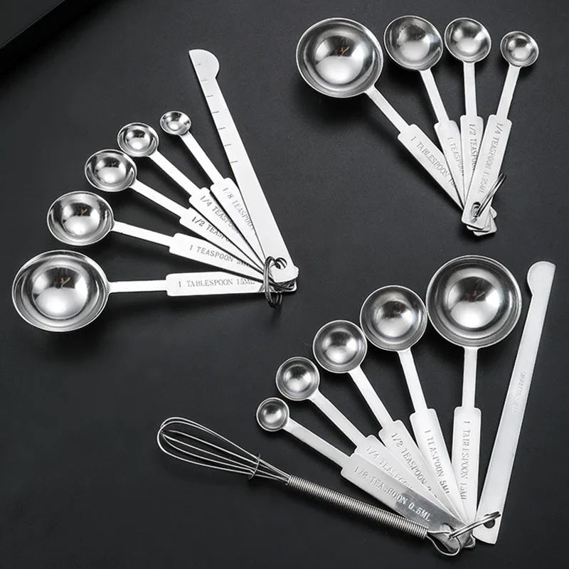 Deluxe Stackable Stainless Steel Measuring Cups And Spoons Set Precise Kitchen Measuring Tools For 5