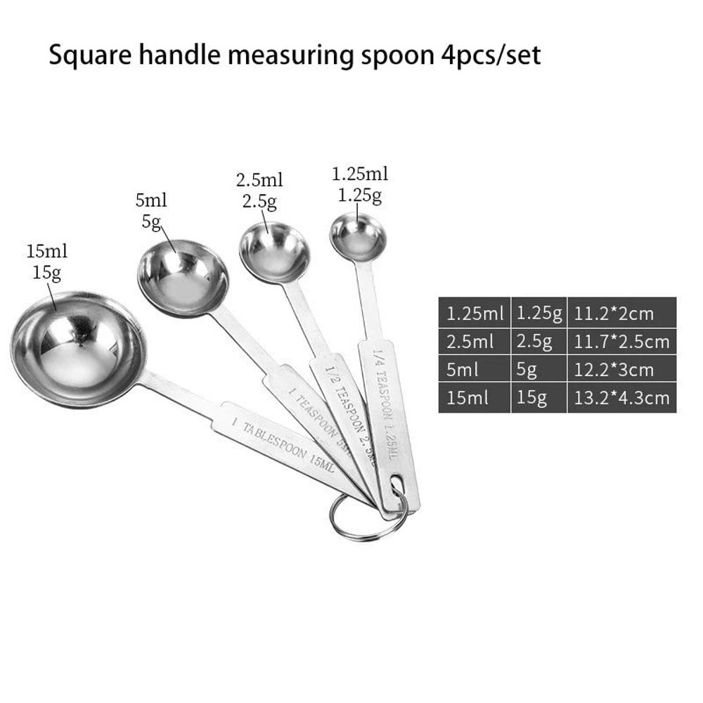 Deluxe Stackable Stainless Steel Measuring Cups And Spoons Set Precise Kitchen Measuring Tools For 6