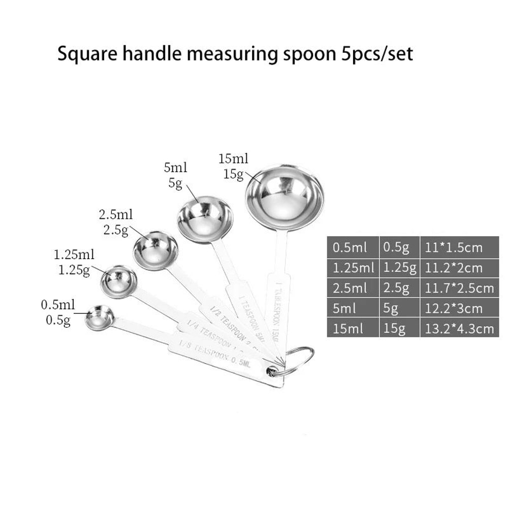Deluxe Stackable Stainless Steel Measuring Cups And Spoons Set Precise Kitchen Measuring Tools For 7