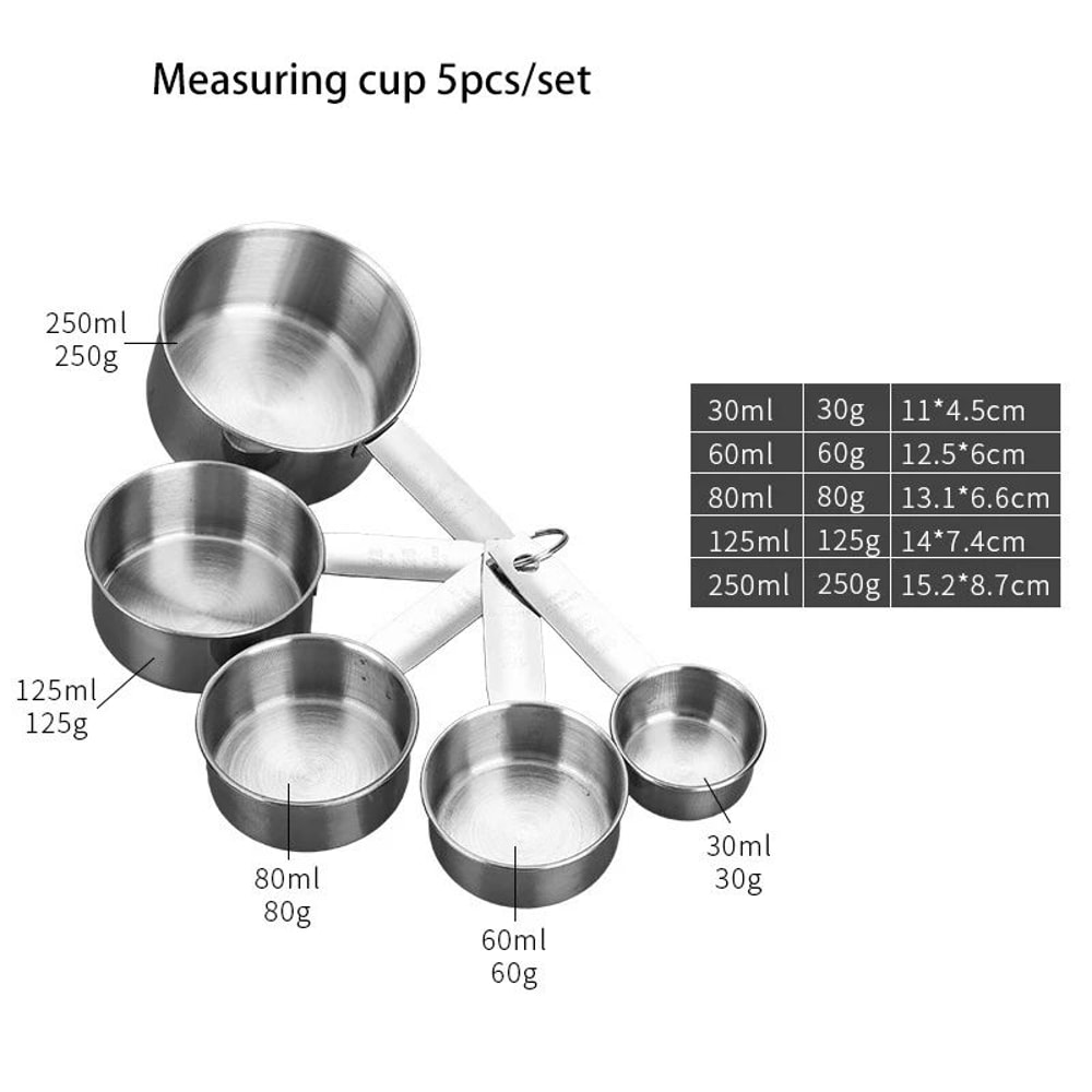 Deluxe Stackable Stainless Steel Measuring Cups And Spoons Set Precise Kitchen Measuring Tools For 9