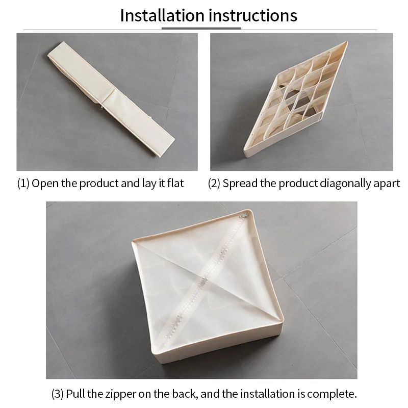 Foldable Grid Drawer Organizer Box For Socks Underwear Leggings 71624 Slots 5