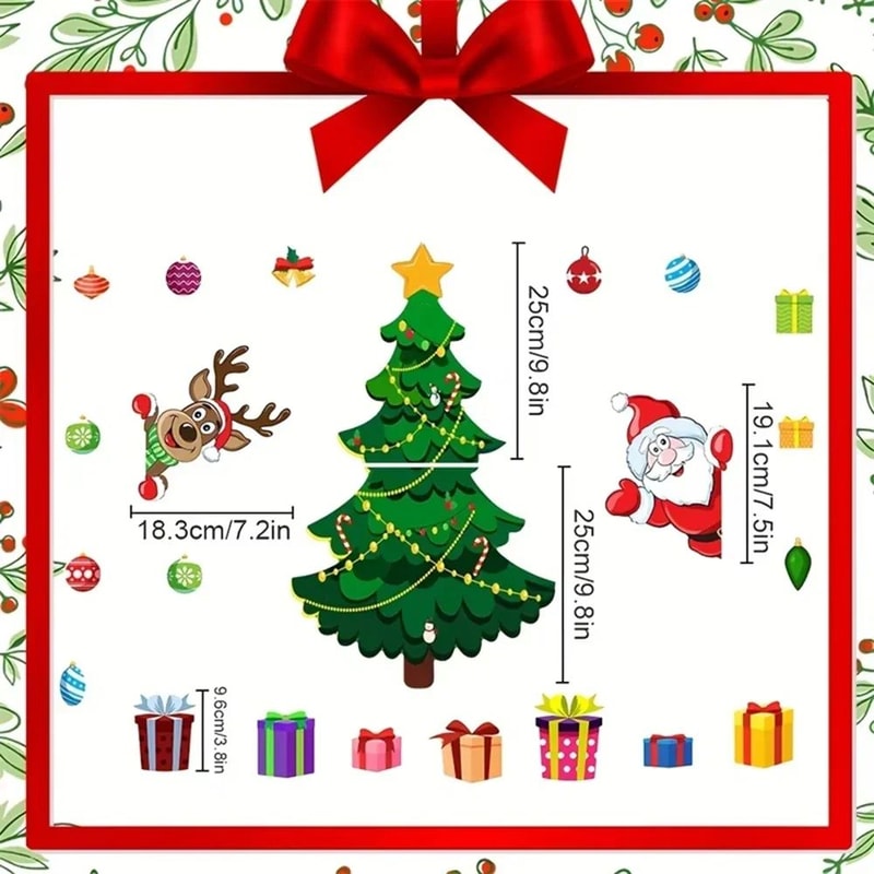 Magnetic Christmas Tree Fridge Decor Set Christmas Fridge Magnets With Santa Reindeer For Refrige 5