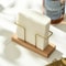 Minimalist Wooden Napkin Holder With Toothpick Compartment Vertical Tissue Dispenser For Cafe Table 0