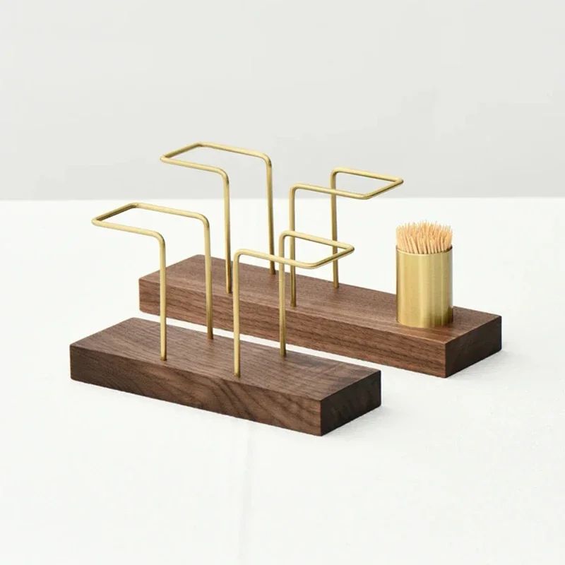 Minimalist Wooden Napkin Holder With Toothpick Compartment Vertical Tissue Dispenser For Cafe Table 5