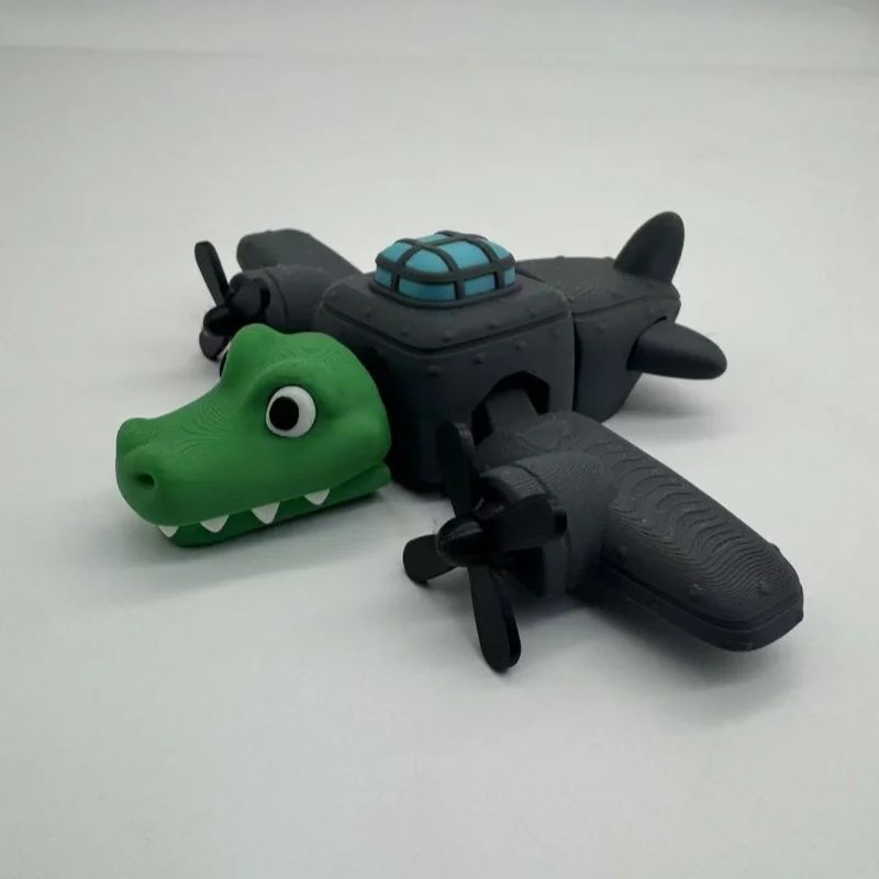 Bombardino Crocodilo Italian Brainrot Figurine 3D Printed Desk Ornament Meme Collectible 5