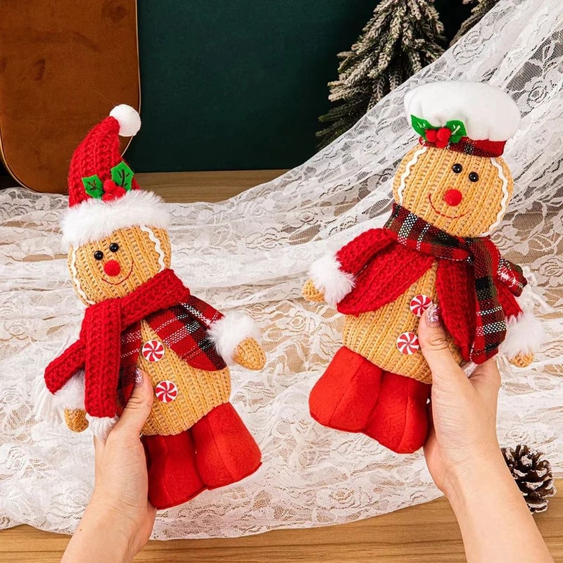 Gingerbread Man Plush Christmas Gingerbread Doll Pillow For Cozy Holiday Decor 0