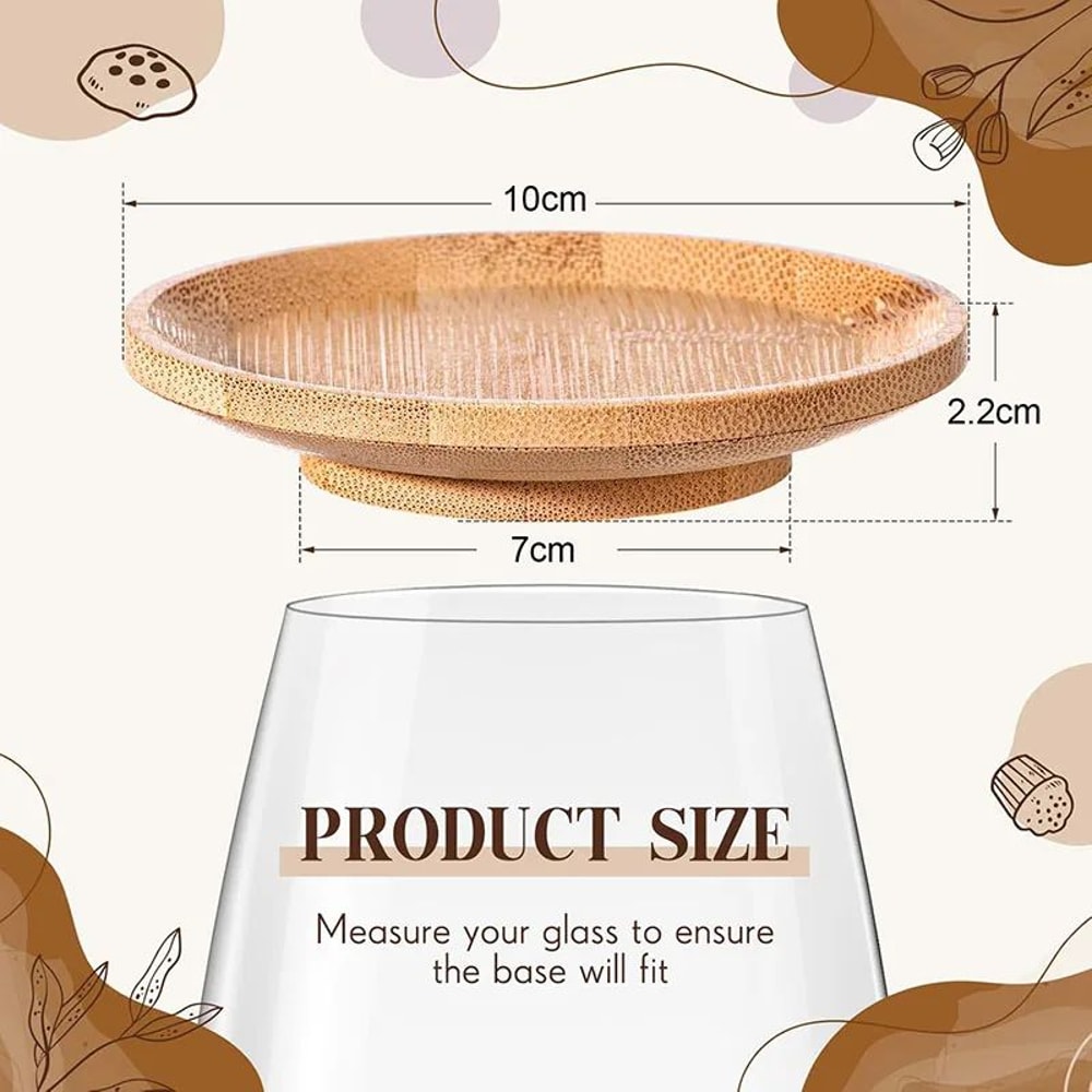 Bamboo Wine Glass Topper Appetizer Plate Charcuterie Board Topper Drink Cover For Parties 1