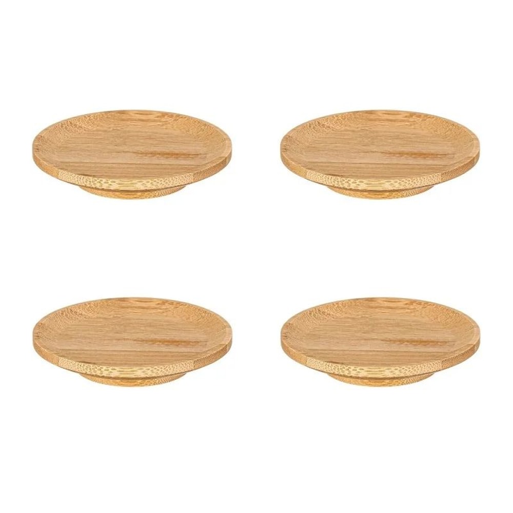 Bamboo Wine Glass Topper Appetizer Plate Charcuterie Board Topper Drink Cover For Parties 7