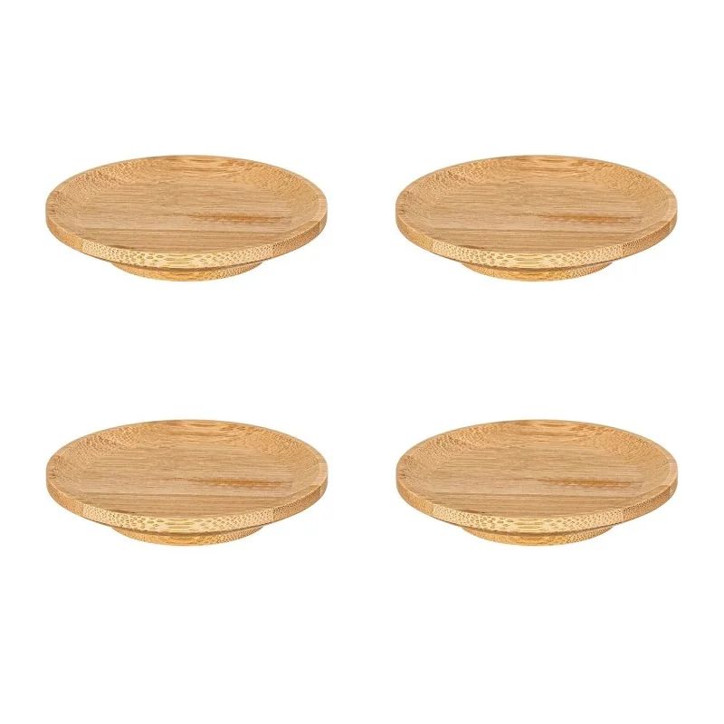Bamboo Wine Glass Topper Appetizer Plate Charcuterie Board Topper Drink Cover For Parties 7