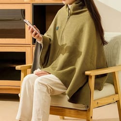 wearable usb heated blanket shawl with 3 heat levels – cozy office wrap, machine-washable warm quilt