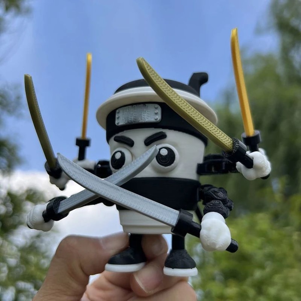 Cappuccino Assassino Coffee Ninja Figurine 3D Printed Desk Toy Italian Brainrot Collectible 6