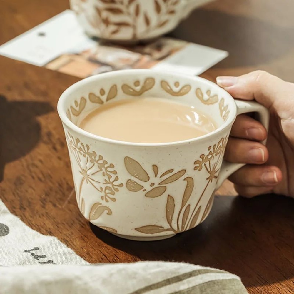 Nordic Garden Hand Painted Ceramic Mug Floral Porcelain Coffee Tea Cup 4