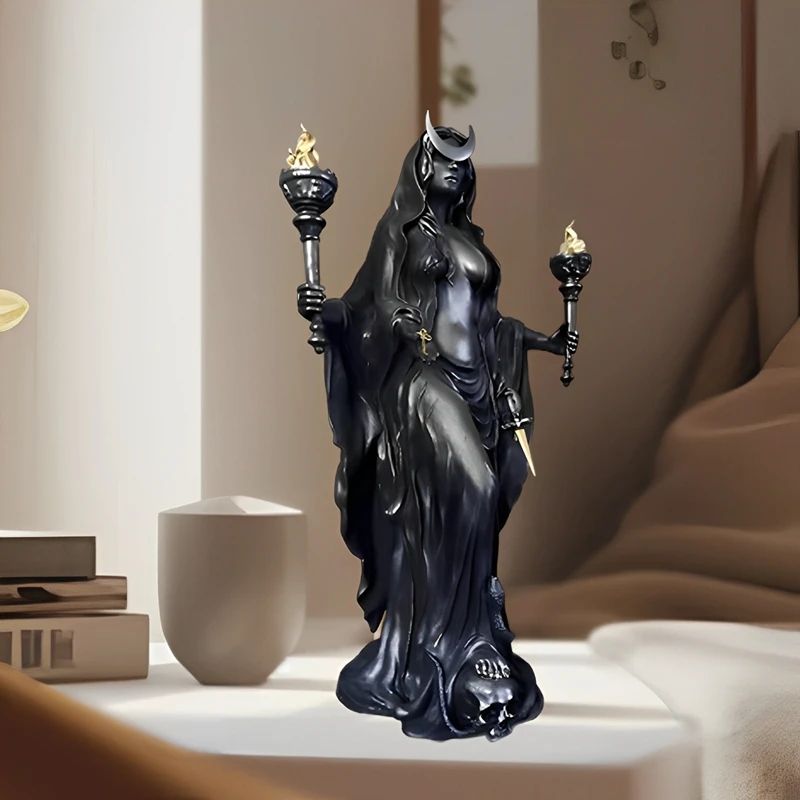 Hecate Statue Artemis Dark Goddess Figurine For Gothic Witch Decor And Halloween Altars 2