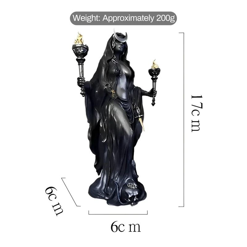 Hecate Statue Artemis Dark Goddess Figurine For Gothic Witch Decor And Halloween Altars 5