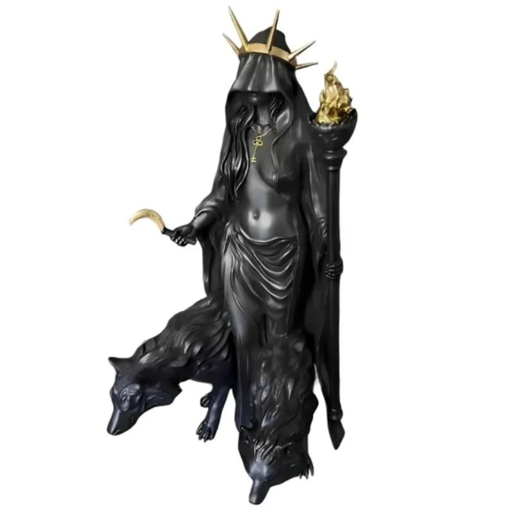 Hecate Statue Artemis Dark Goddess Figurine For Gothic Witch Decor And Halloween Altars 7