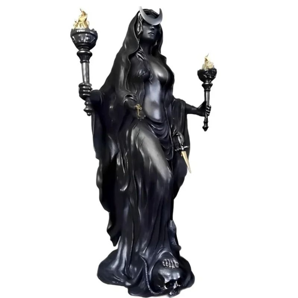 Hecate Statue Artemis Dark Goddess Figurine For Gothic Witch Decor And Halloween Altars 8