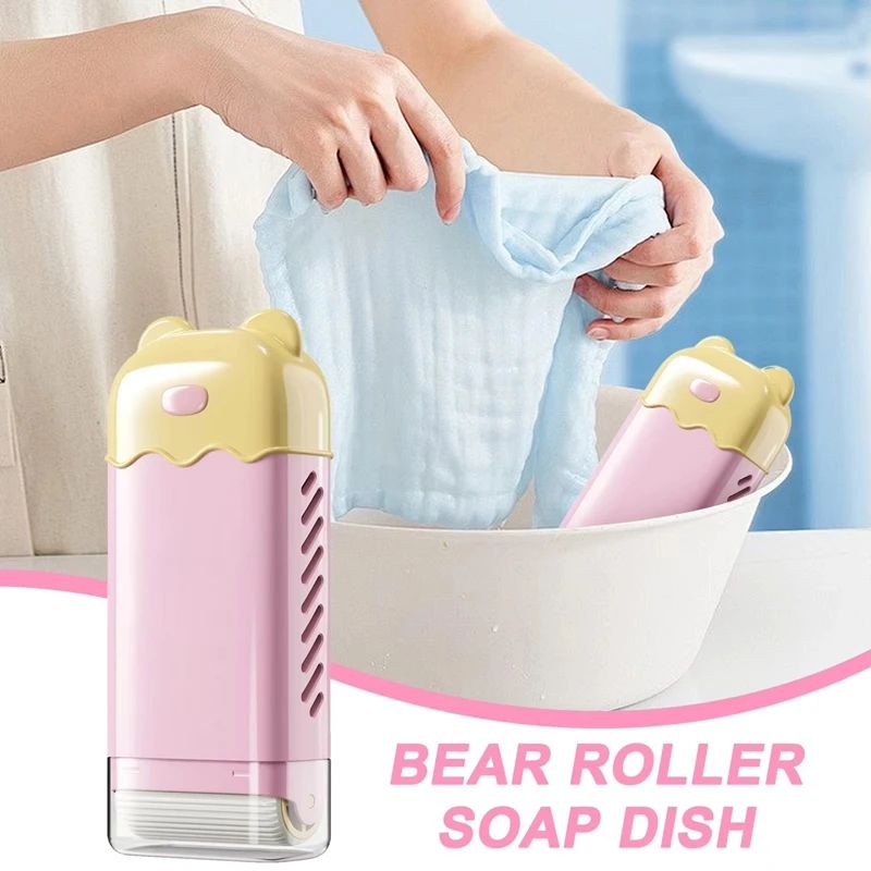 Drainable Soap Holder With Drain Foaming Soap Foaming Box With Roller Brush Bathroom Organizer 2