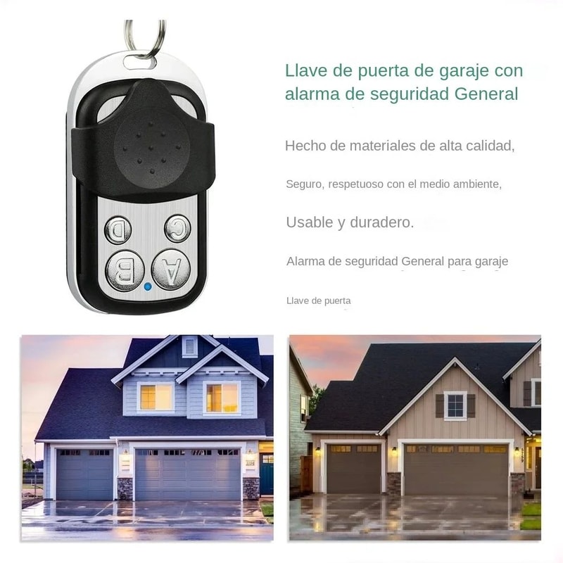 433MHz Remote Control Duplicator 4Button Metal Key Fob For Garage Doors Gates 1