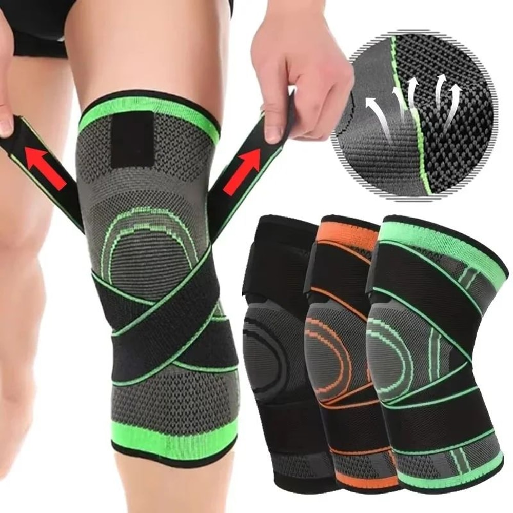 Adjustable Knee Compression Sleeve With Patella Stabilizer Strap For Sports Running 0