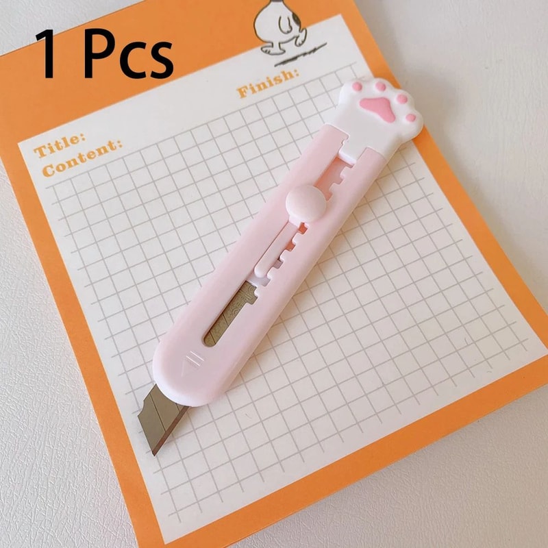 Cat Paw Mini Paper Cutter Retractable Craft Knife For Kawaii Stationery And Quick Package Opens 8