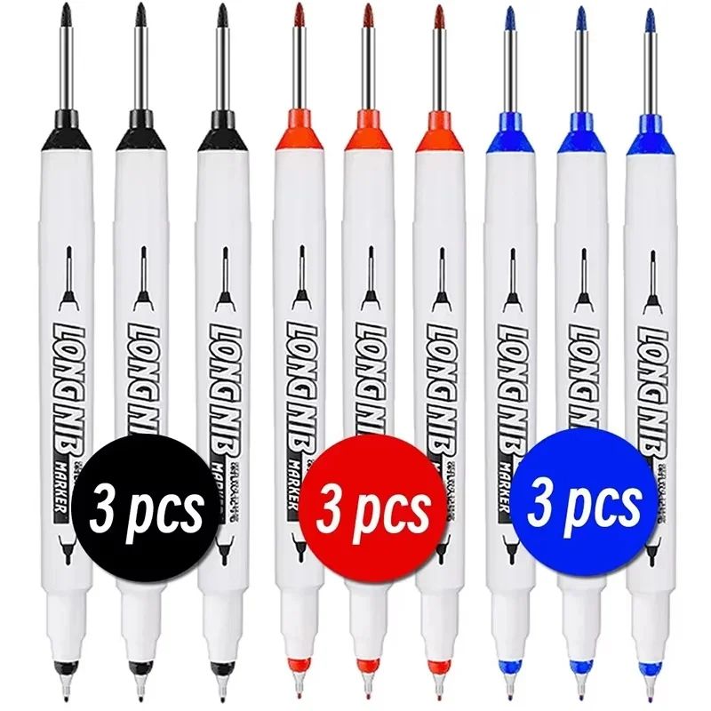 20mm Deep Hole Marker LongTip DualNib Woodworking Marker Pen For Precise Marks 0