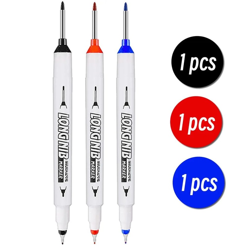 20mm Deep Hole Marker LongTip DualNib Woodworking Marker Pen For Precise Marks 18