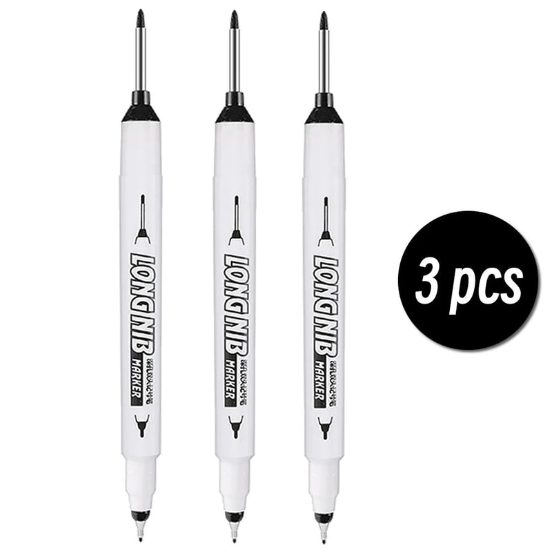 20mm Deep Hole Marker LongTip DualNib Woodworking Marker Pen For Precise Marks 9