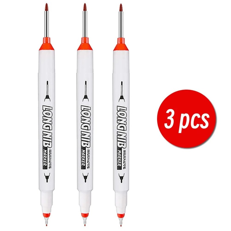 20mm Deep Hole Marker LongTip DualNib Woodworking Marker Pen For Precise Marks 11