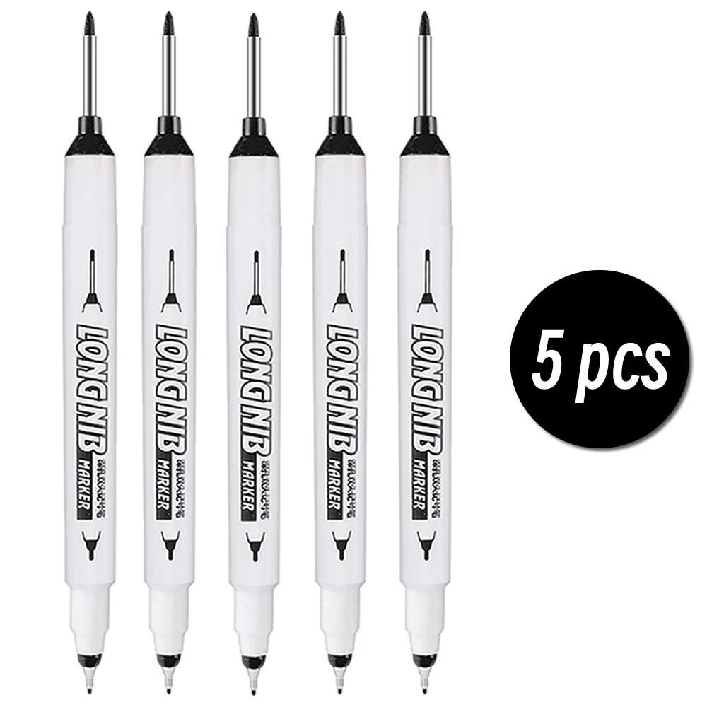 20mm Deep Hole Marker LongTip DualNib Woodworking Marker Pen For Precise Marks 12