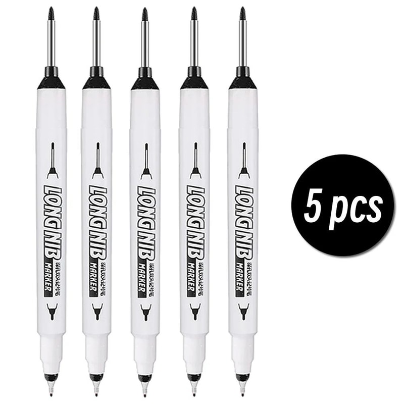 20mm Deep Hole Marker LongTip DualNib Woodworking Marker Pen For Precise Marks 12