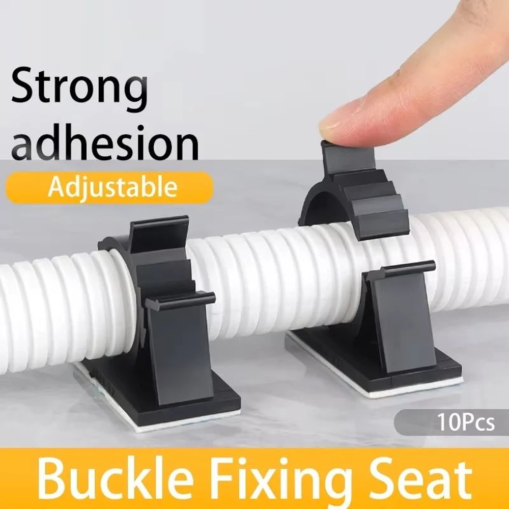 10Pack Adjustable SelfAdhesive Cable Organizer Clips For Desk And Wall Cord Management 0